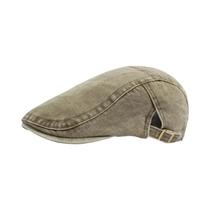 Boina Vintage Unissex Ajustável De Algodão, Chapéu Newsboy Sólido Com Visor Plano, Casual Para
