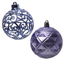 Bola 6 Pçs 8cm Tubo Mista Fosca 3D Lilas Natal