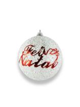 Bola 8cm Feliz Natal Glitter Color Bola 8cm Feliz Natal Glitter Color