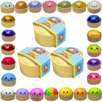 Bola antiestresse Squishy WPQO de bolinho 10 cm com glitter, 3 unidades Bola antiestresse Squishy WPQO de bolinho 10 cm com glitter, 3 unidades