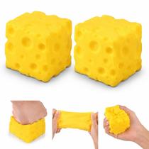 Bola antistress de queijo squishy 2 peças, brinquedo de recuperação lenta