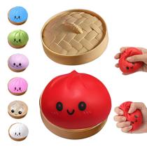 Bola antistresse gigante squishy em formato de dumpling com glitter Lyercw