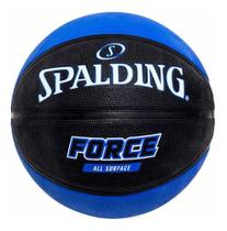 Bola Basquete Spalding Force-Borracha-Tam 7-Preto/azul