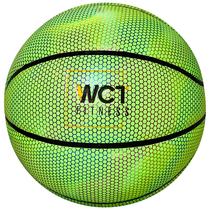 Bola Basquetebol Verde Brilha Neon Couro Iluminado WCT Fitness