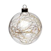 Bola c/luz clara 8leds transp pt c/1 un 10cm 2aa