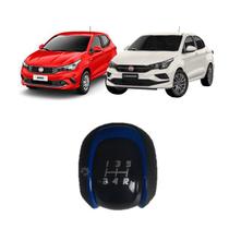 Bola Câmbio Manopla Argo Cronos Preta Com Azul 2017 2020