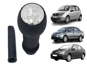 Bola cambio manopla citroen c3 c4 c5 04-12 lente prata