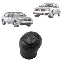 Bola Câmbio Manopla Clio Hatch Sedan 2005 2006 2007 Até 2013 Preto Ré para Frente