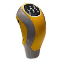 Bola Cambio Manopla Esportiva Amarelo Cinza Resina 5 Marchas Kadman - Shekparts