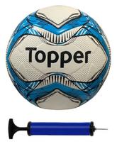 Bola Campo Topper Azul Com Bomba De Ar