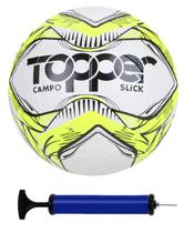 Bola Campo Topper Slick Amarela + Bomba de Ar