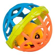 Bola chocalho mordedor bebe unissex pimpolho laranja Bola chocalho mordedor bebe unissex pimpolho laranja