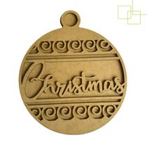 Bola Christmas Grande em MDF Dupla Camada Efeito 3D Decoração Natalina Artesanal 26x23 cm Bola Christmas Grande em MDF Dupla Camada Efeito 3D Decoração Natalina Artesanal 26x23 cm