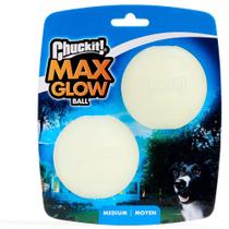 Bola Chuckit Max Glow Ball Média para Cães (9 a 27 kg) - Pacote com 21