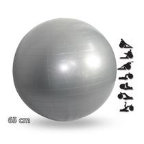 Bola Cinza 65 cm sem Bomba Fitness para Pilates Yoga Ioga Fisioterapia Ginástica Alongamento