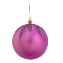 Bola com folhas em glitter na parte superior lilás 6cm c/6 unidades - Cod. Cromus: 1213538