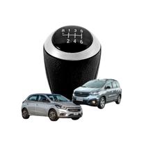 Bola da Alavanca do Câmbio Lente Preta Aro Cromado Onix Spin Prisma Cobalt