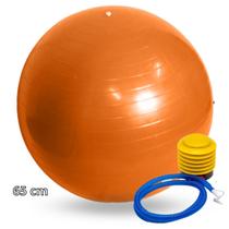 Bola de academia laranja 65cm com bomba de inflar manual