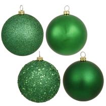 Bola de Adorno Vickerman Verde 8 cm 4 Acabados Irrompible 4/unidad