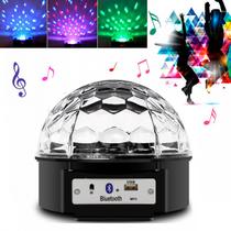 Bola de Balada Festa Led Giratória com Bluetooth e Usb