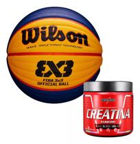 Bola De Basquete Fiba 3x3 Oficial - Wave Triple + Creatina Integrlameidica 300g