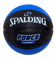 Bola De Basquete Spalding Force - Borracha - Preto/azul Bola De Basquete Spalding Force - Borracha - Preto/azul