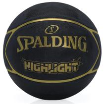 Bola de Basquete Spalding Highlight Tam 7 Preta e Dourada