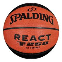Bola De Basquete Spalding React Fiba Tf-250 Tamaño 7 Naranja Y Negro Bola De Basquete Spalding React Fiba Tf-250 Tamaño 7 Naranja Y Negro