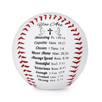 Bola de beisebol AMAZINGSUN Presente religioso com versículos bíblicos inspiradores Bola de beisebol AMAZINGSUN Presente religioso com versículos bíblicos inspiradores