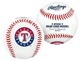 Bola de Beisebol Rawlings MLB com Logo do Texas Rangers Branca