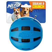 Bola de Borracha Nerf Dog Crunch & Squeak para Cães - Azul