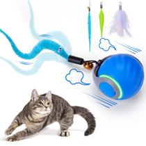 Bola de brinquedo interativa para gatos BABORUI para gatos de interior azul