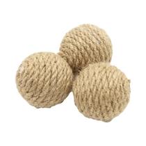 Bola De Brinquedo Para Gato Em Sisal De Cor Sólida, 10 Peças, Durável, Com Sino Para Limpeza Dos