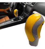 Bola De Câmbio Automotiva Kadman Amarela Cinza Lisa