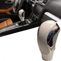 Bola De Câmbio Automotiva Kadman Branca Cromada Lisa