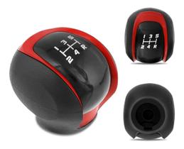 Bola de Cambio Fiat Argo 17/... Preto C/Aro Vermelho Tampa Preta