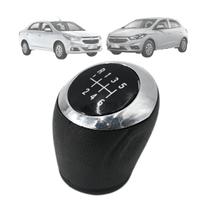 Bola de Câmbio Manopla Cobalt Joy Prisma Onix Spin Preto com Aro Cromado 6 Marchas