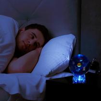 Bola de cristal 3d com modelo do sistema solar e base de lâmpada de led-