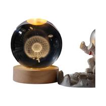 Bola De Cristal 3D Da Lua Luminosa Galáxia Sistema Solar Luz Noturna Decoração De Casa Globo De