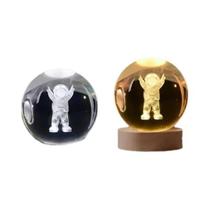 Bola De Cristal 3D De 6cm Com Luz Noturna, Sistema Solar Gravado a Laser, Globo Decorativo Avançado,
