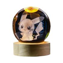 Bola De Cristal 3d Terra 6cm Planeta De Vidro Sistema Solar Galáxia Base De Madeira Decoração De
