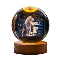Bola De Cristal Constelação 3D Com Luz Noturna, Esfera De Vidro Gravada a Laser Com Base USB De