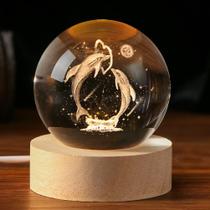 Bola de cristal IFOLAINA Dolphin Gift 3D Dolphins 60 mm com base Bola de cristal IFOLAINA Dolphin Gift 3D Dolphins 60 mm com base