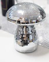 Bola de discoteca Brillantreal Mushroom de 18 cm, decoração em espelho prateado