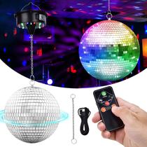 Bola de Discoteca Suspensa COOMATEC 8 Polegadas - com Motor, Luz e Controle Remoto Bola de Discoteca Suspensa COOMATEC 8 Polegadas - com Motor, Luz e Controle Remoto