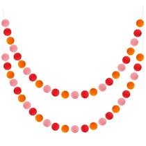 Bola de feltro Garland Boao Pom Pom 2 peças de 2 m colorida