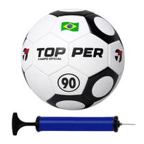 Bola de Futebol Campo Topper 90 Hybrid Oficial + Bomba de Ar