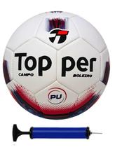 Bola de futebol campo topper boleiro + bomba de ar