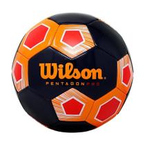 Bola De Futebol De Campo Pentagon Pro 5 Wilson - Preta/Laranja