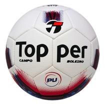 Bola de Futebol de Campo Profissional Topper Boleiro Oficial PU Costurada Treino e Jogo